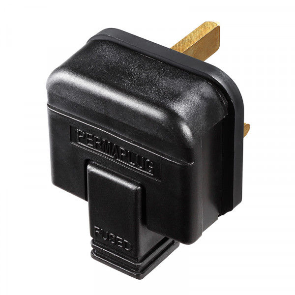 Permaplug Black Heavy Duty 13A Plug