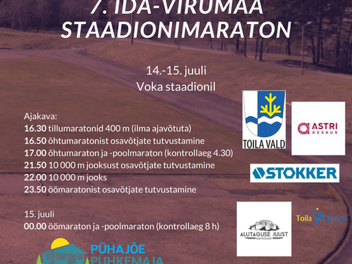 14.-15. juulil toimub Voka staadionil Ida-Virumaa staadionimaraton!