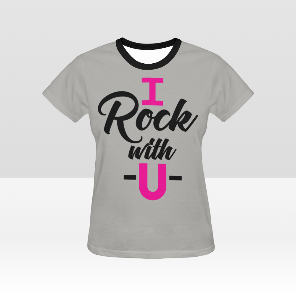  I Rock with-U-Grey/Black Collar T-Shirt