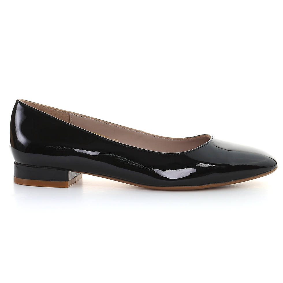 Thumbnail: Leather Square Toe Ballerina