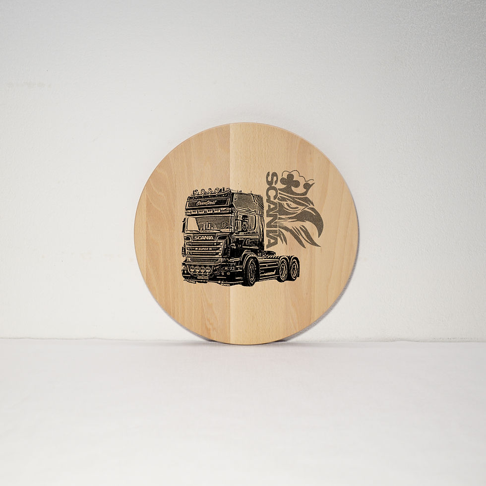 Miniaturbild: Drehteller Holz mit Lasergravur, Wunschmotive, personalisierbar, Fotogravur, Wunschsujet, Wunschtext