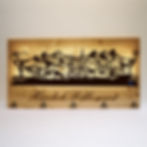 Metallbild, Wandbild mit Beleuchtung, Blechbild, Silhouettenbild LED, Hirsch und Reh, Wildtiere, Garderobe Jäger