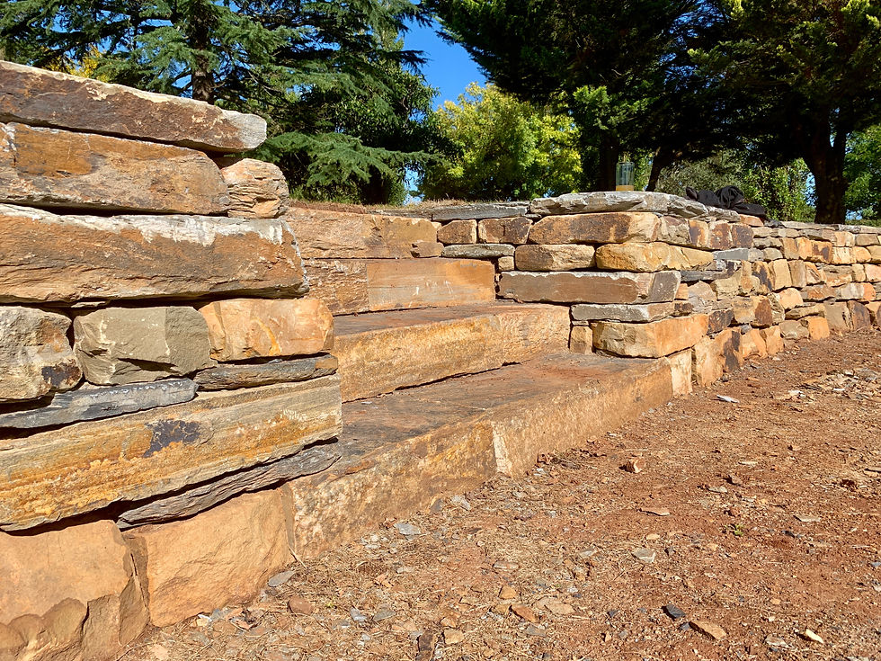 Shaped/squared drystone stairs