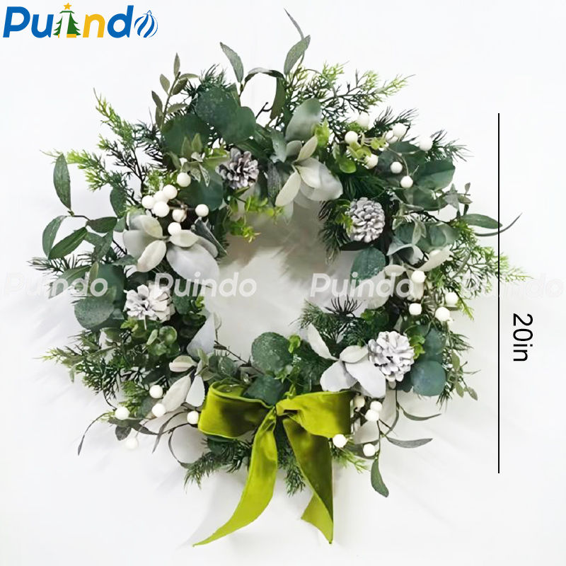 Miniature : Factory New arrival Artificial Christmas Wreath 20inch Xmas wreath Garland