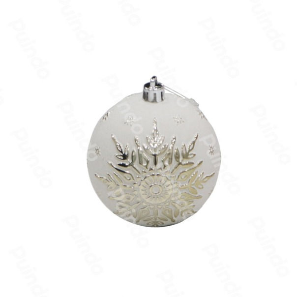 Miniature : White Customized Pattern Christmas ball Plastic Xmas tree Ornaments
