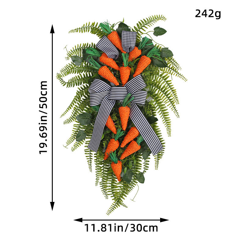 Миниатюра: Easter Wreath fabir Carrot ornament Frontdoor Wall Home Hanging Decorations