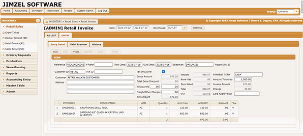 JIMZEL ERP-RETAIL INVOICE