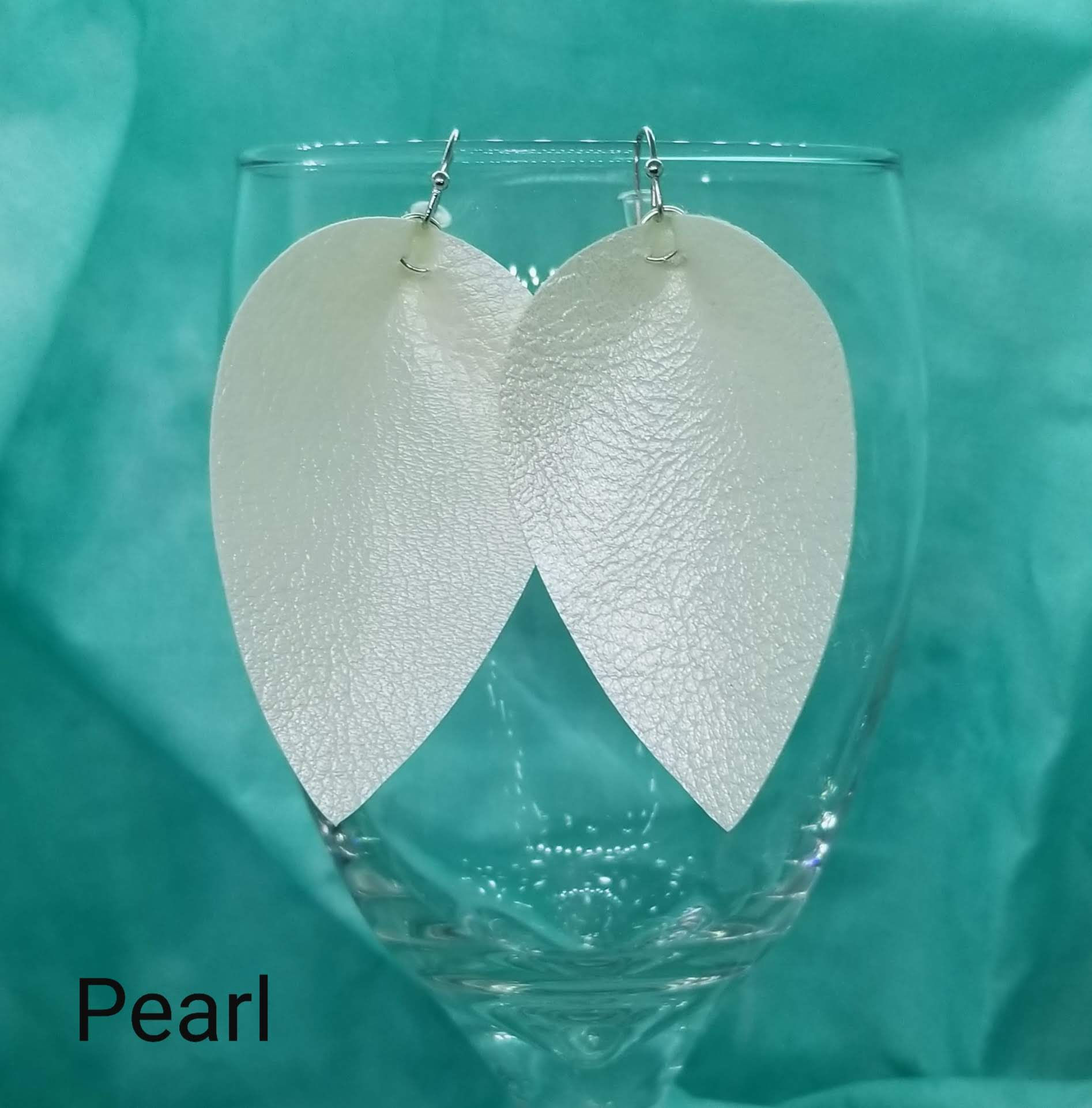 Pearl White Leaf Earrings