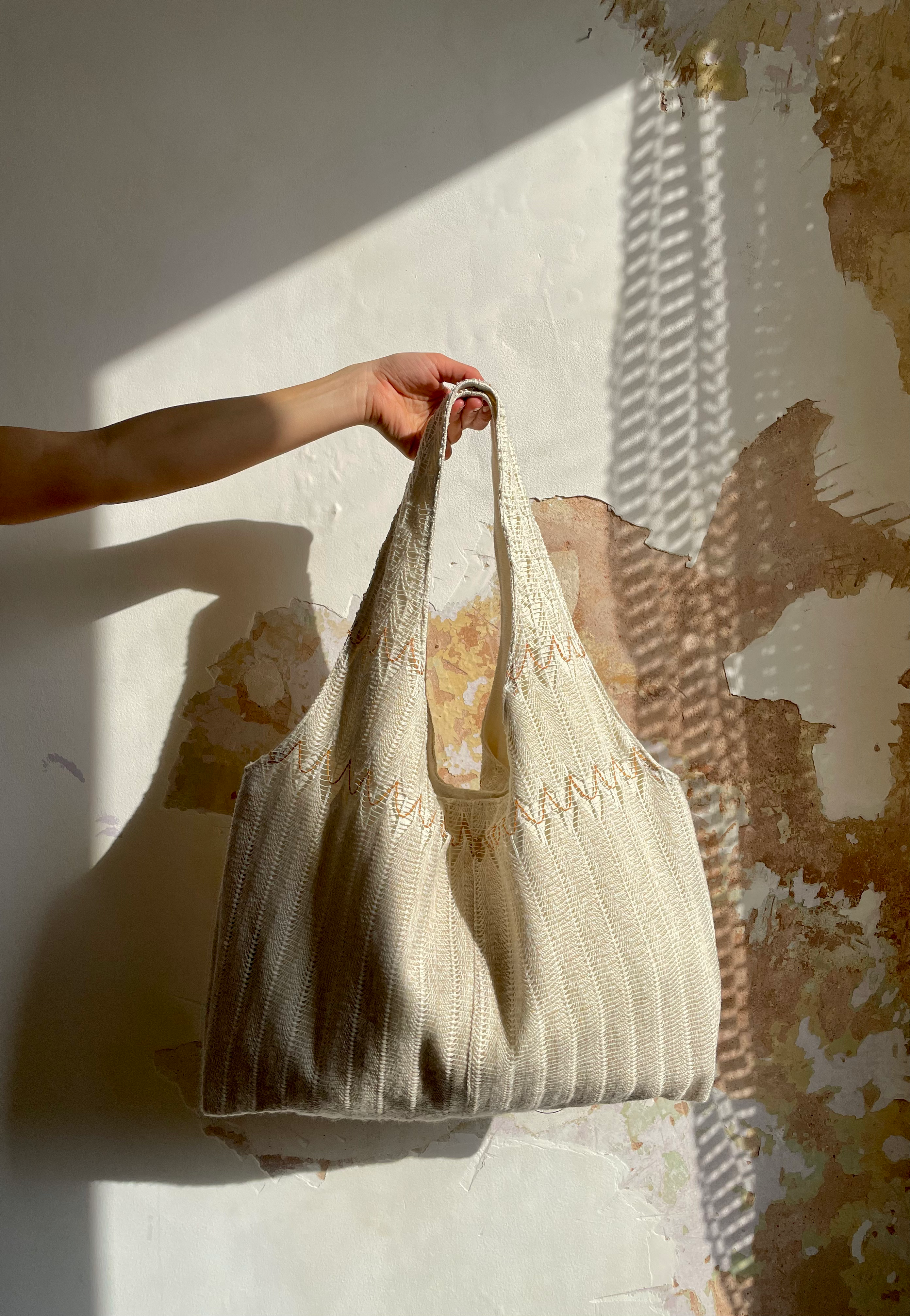 Cabas Marthe - tissu vintage crochet