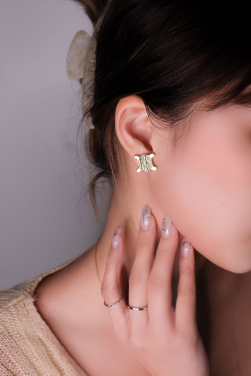 【CELINE】Vintage celine triomphe earclip★イヤリング CELINE Triomphe Earrings Gold Vintage auxji2 – VintageShop solo