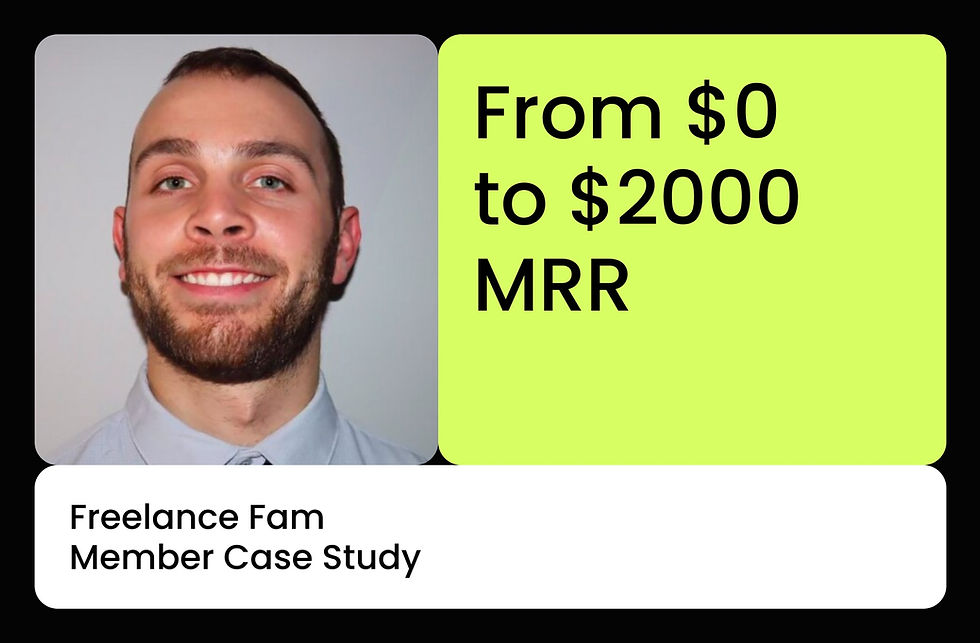 Member Case Study: $0 to $2,000 /month as a Freelance Web Designer