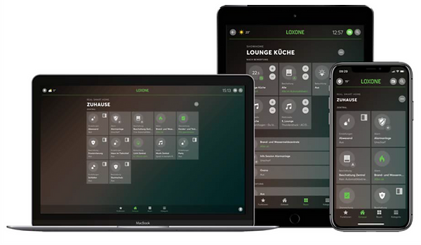 Loxone Visualisierung im Showroom Uster