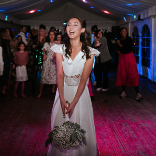 lancé de bouquet de la mariée