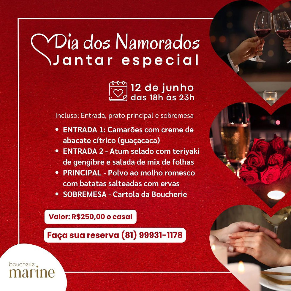 Jantar Especial Dia dos Namorados  🍷💘