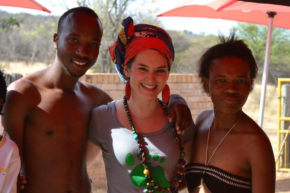 Tswane dancers with a traveller