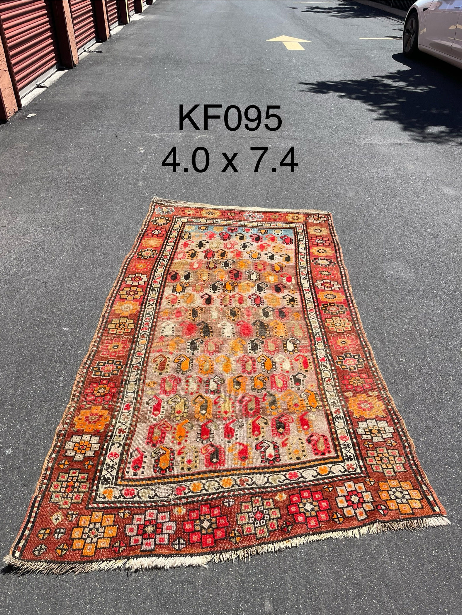Vintage handmade rug Rug — 4'0" x 7'4"