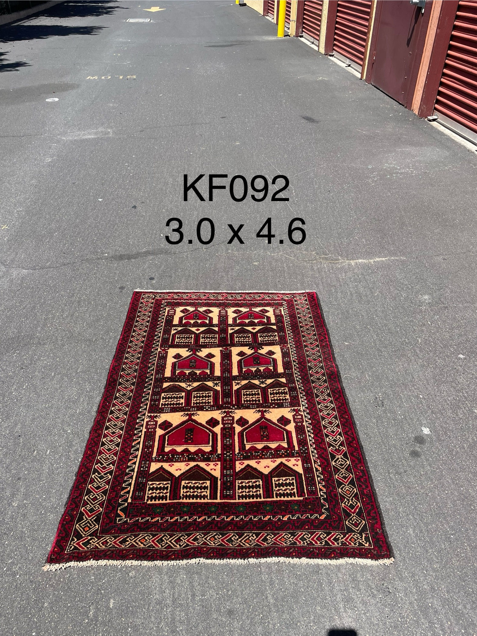old Kazak - Red - Beige Rug — 3'0" x 4'6"