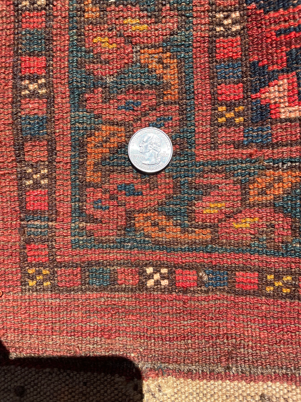 Thumbnail: Vintage handmade rug Rug — 1'10" x 2'11"