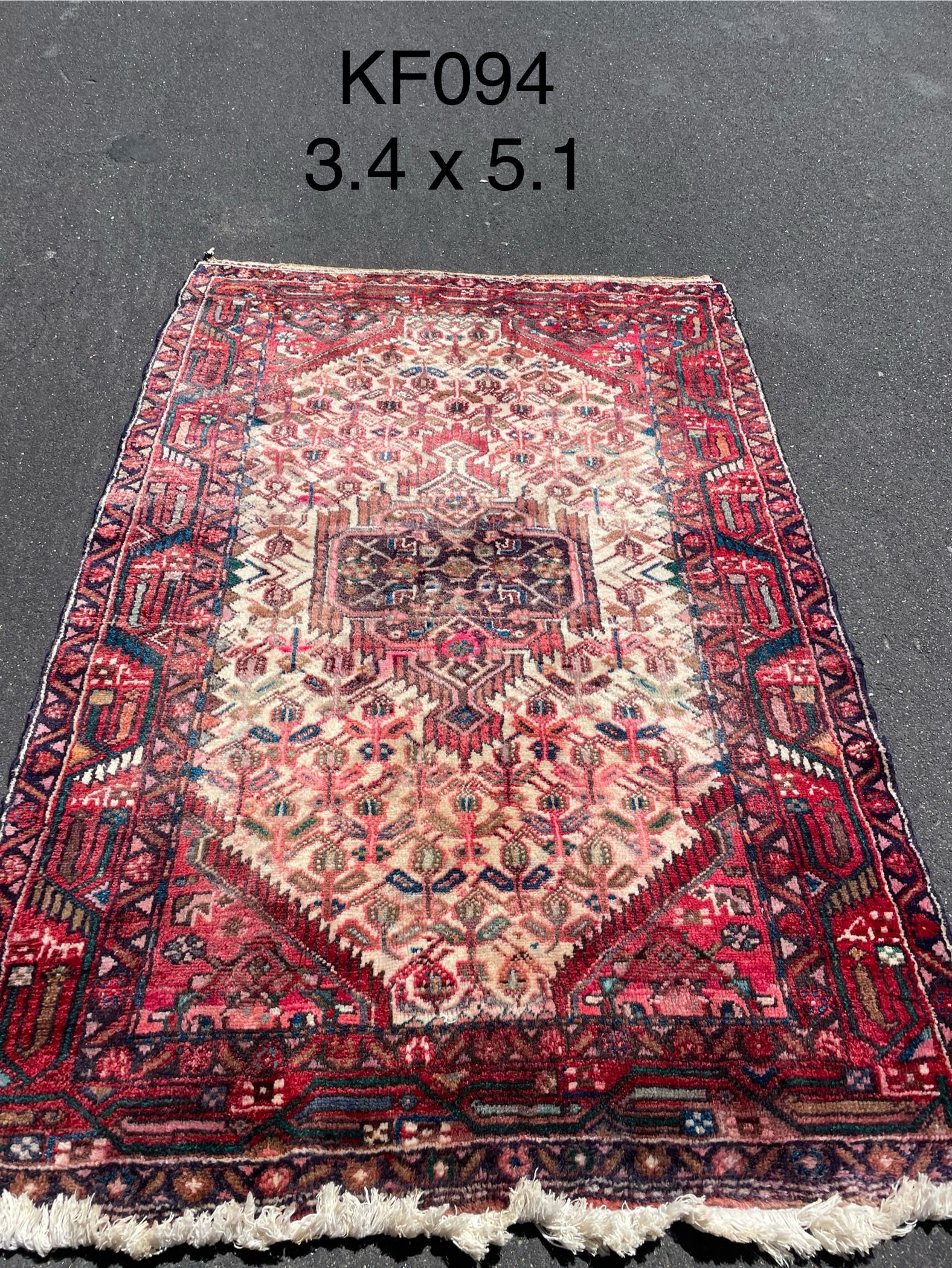 old Kashan - Beige Red Rug — 3'4" x 5'1"