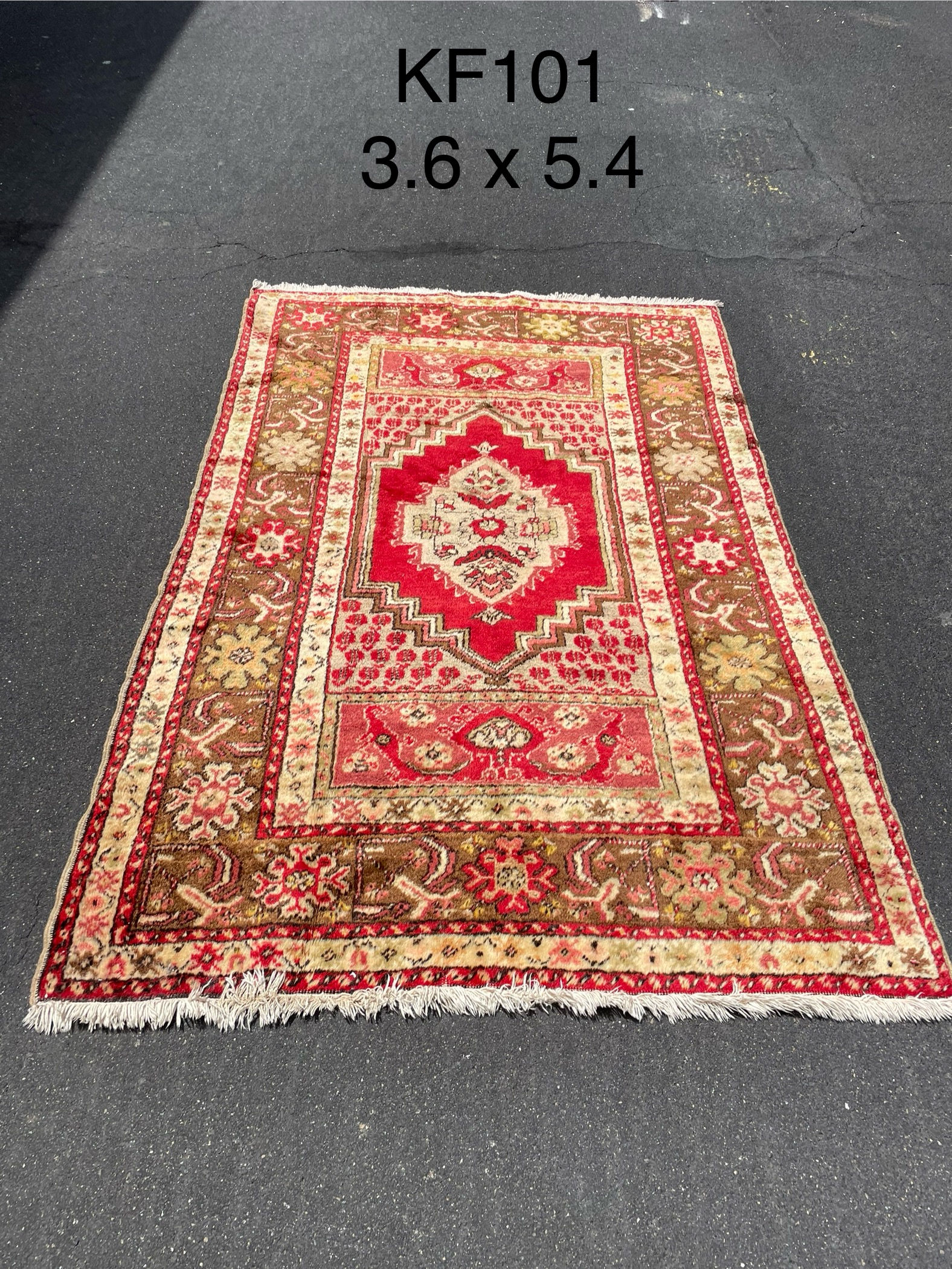 old Turkish hereke Rug — 3'6" x 5'4"