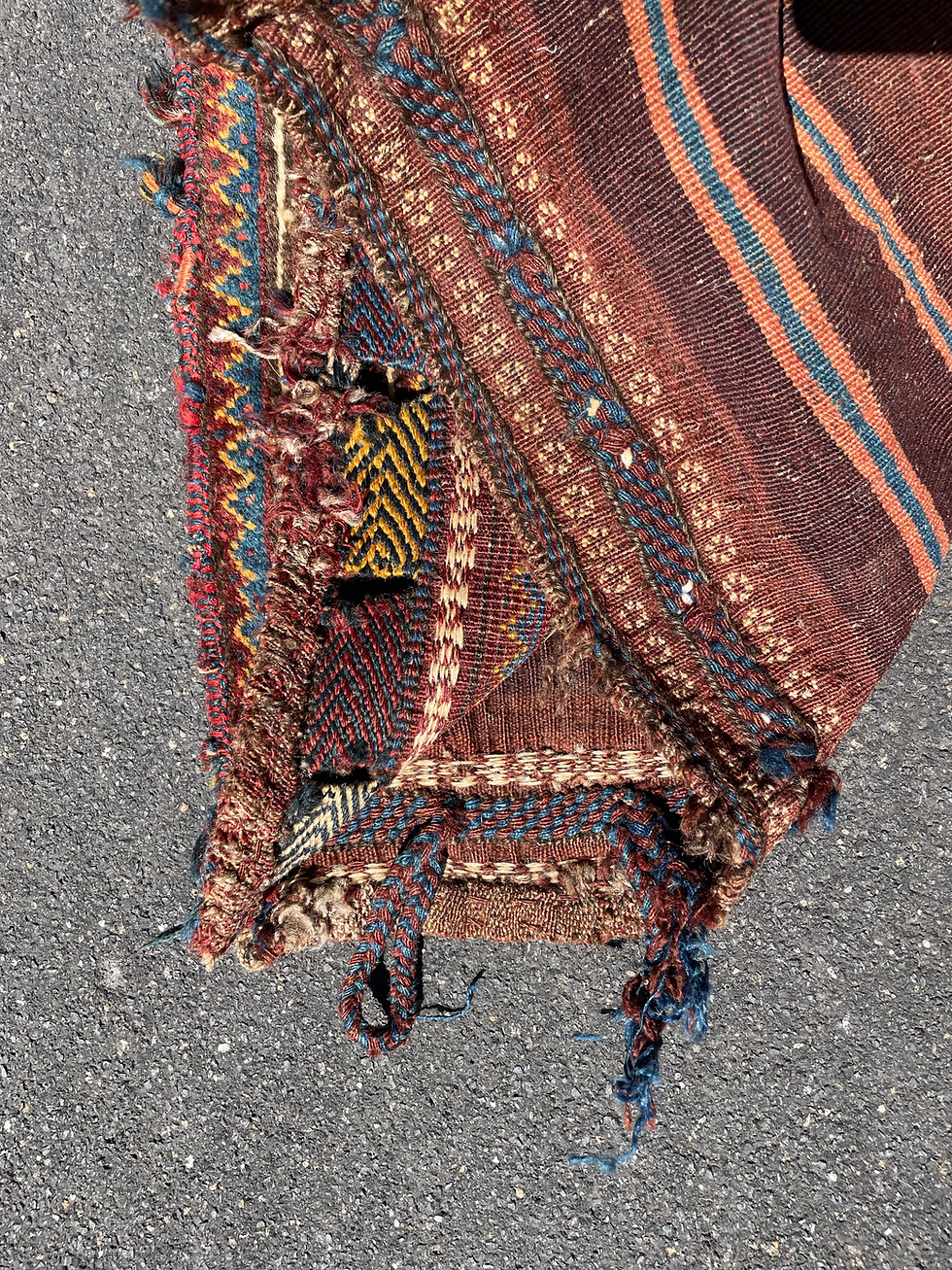Thumbnail: Vintage handmade rug Rug — 1'10" x 2'11"