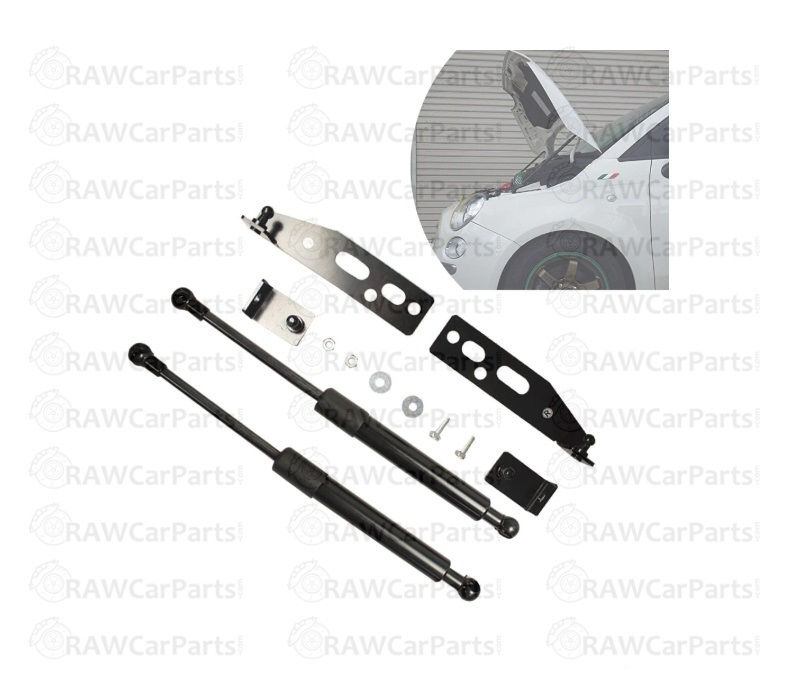 Bonnet Dampers Hood Struts Lifters Mod Kit for Fiat 500 All Model Years + ABARTH