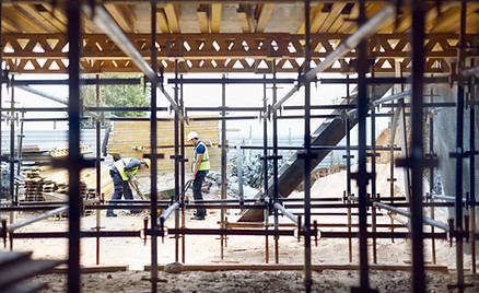 Construction workers on work site