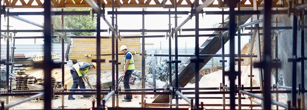 Construction workers on work site