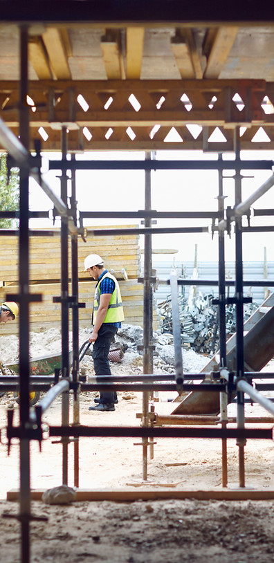Construction workers on work site