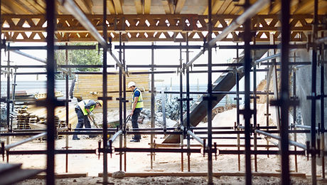 Construction workers on work site