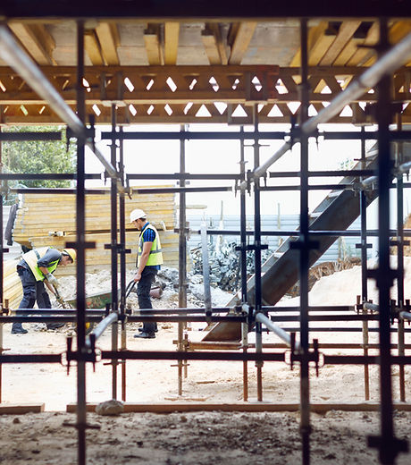 Construction workers on work site