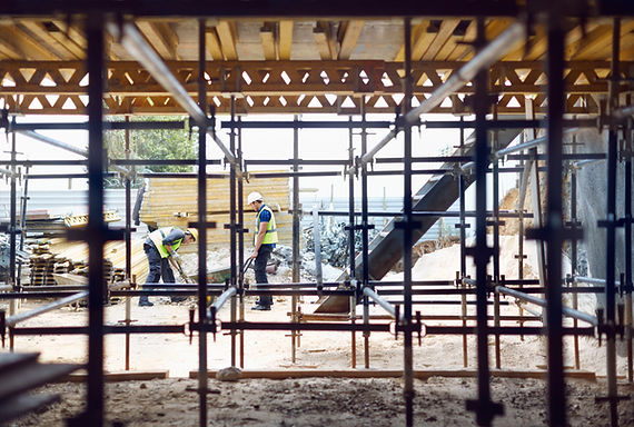 Construction workers on work site