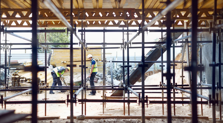 Construction workers on work site