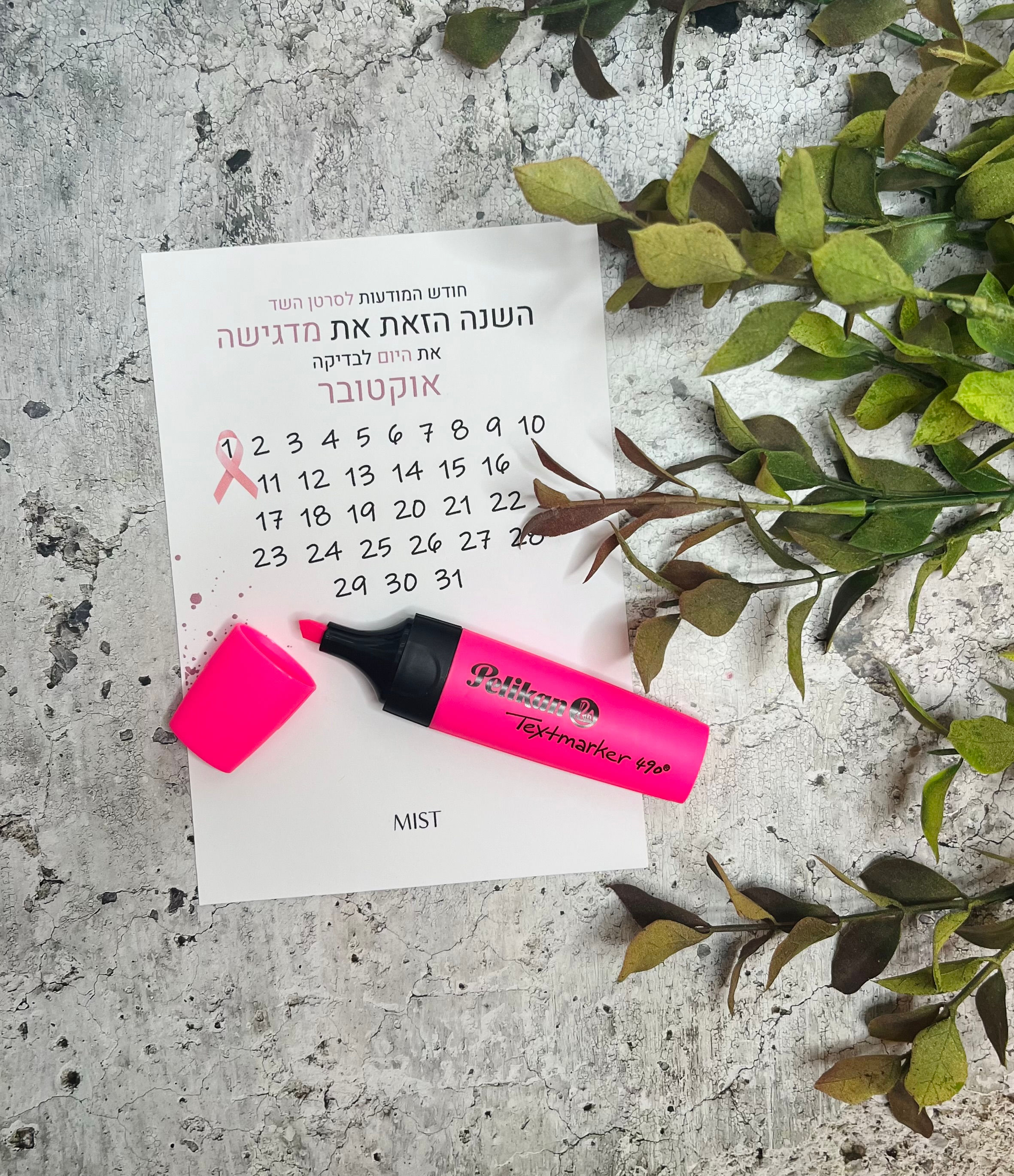 מוצרי קידום למודעות סרטן השד