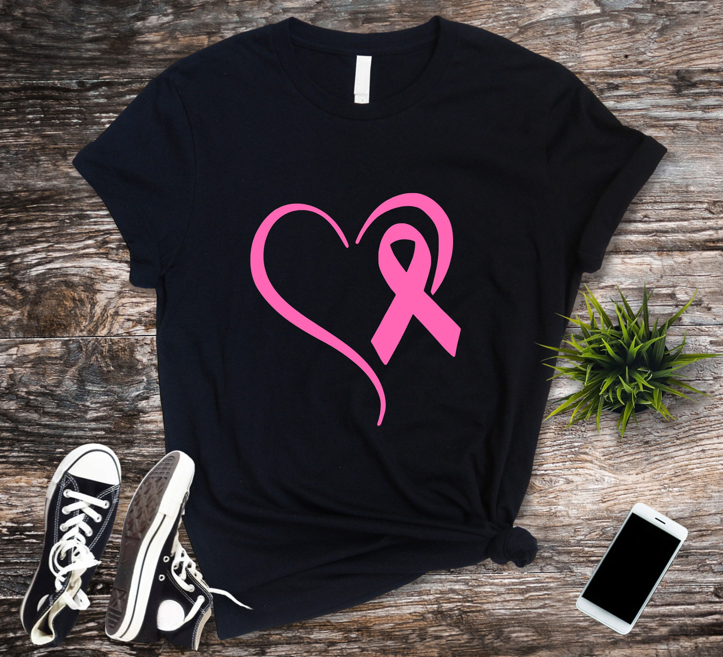 Heart Cancer Ribbon Tee