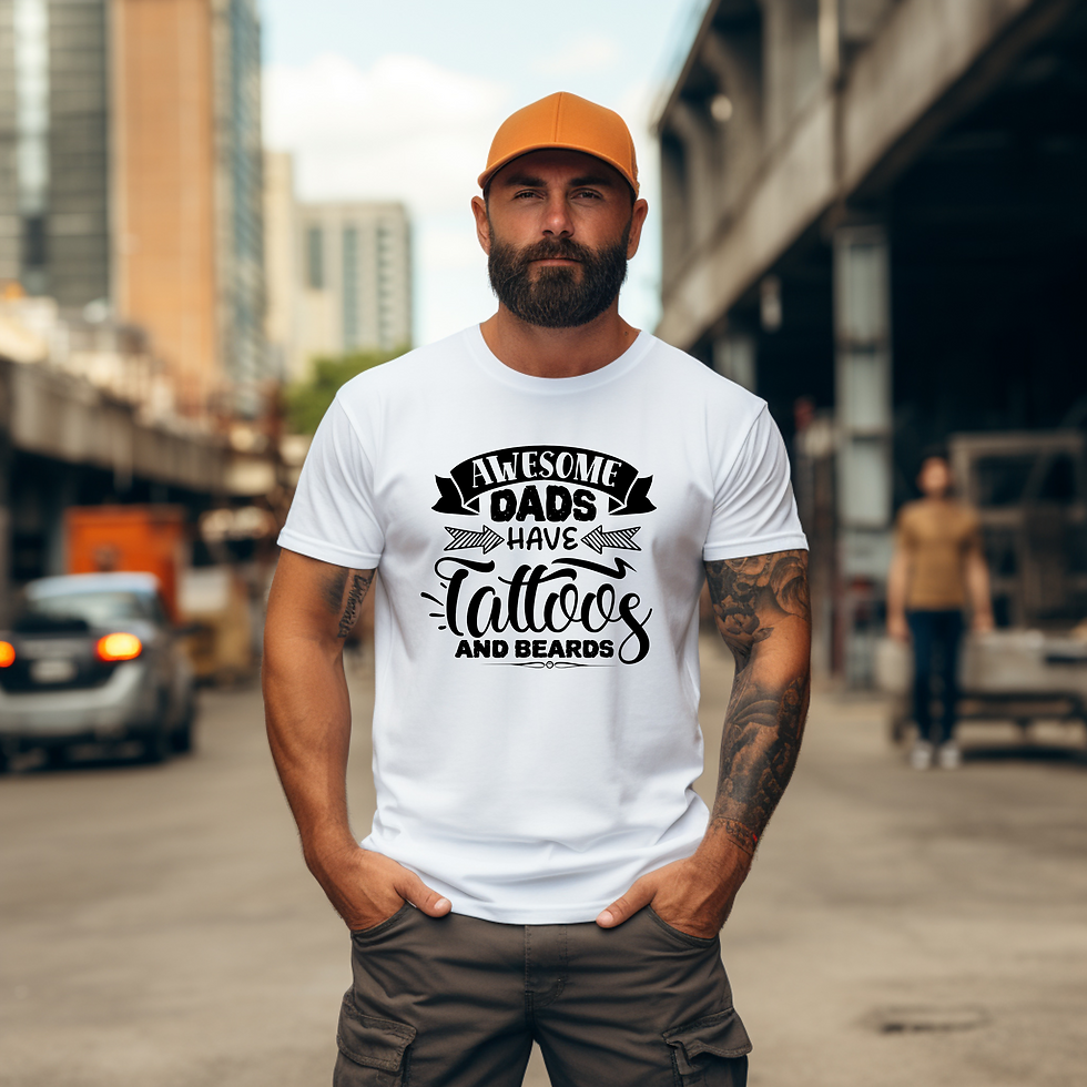 Awesome Dads Have Tattoos & Beards TShirt