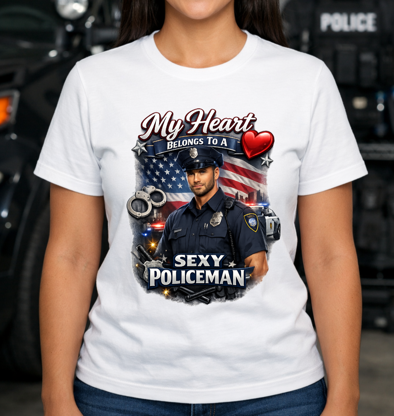My Heart Belongs to a Sexy Policeman T-Shirt