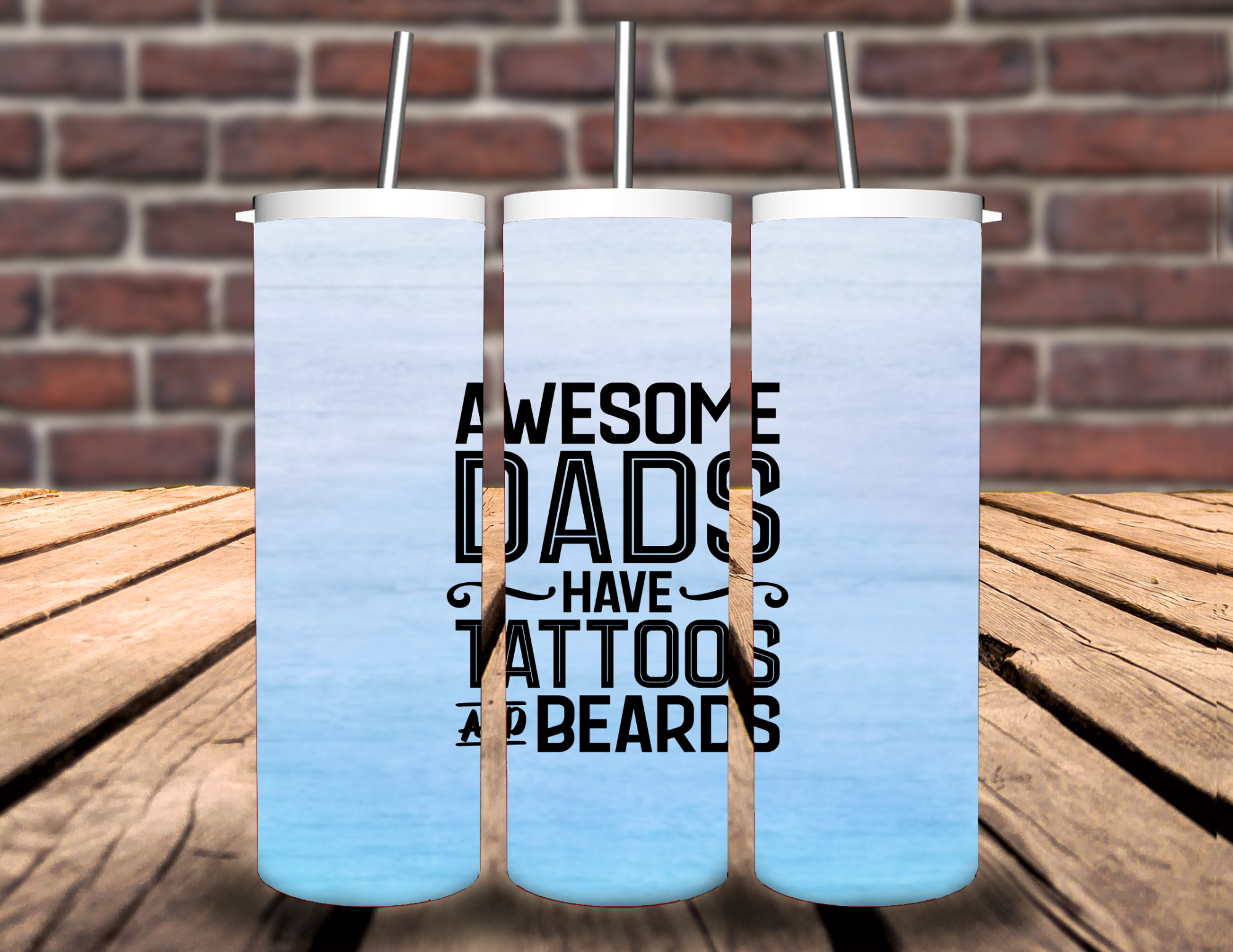Awesome Dads HaveTattoos & Beards 20oz Tumbler