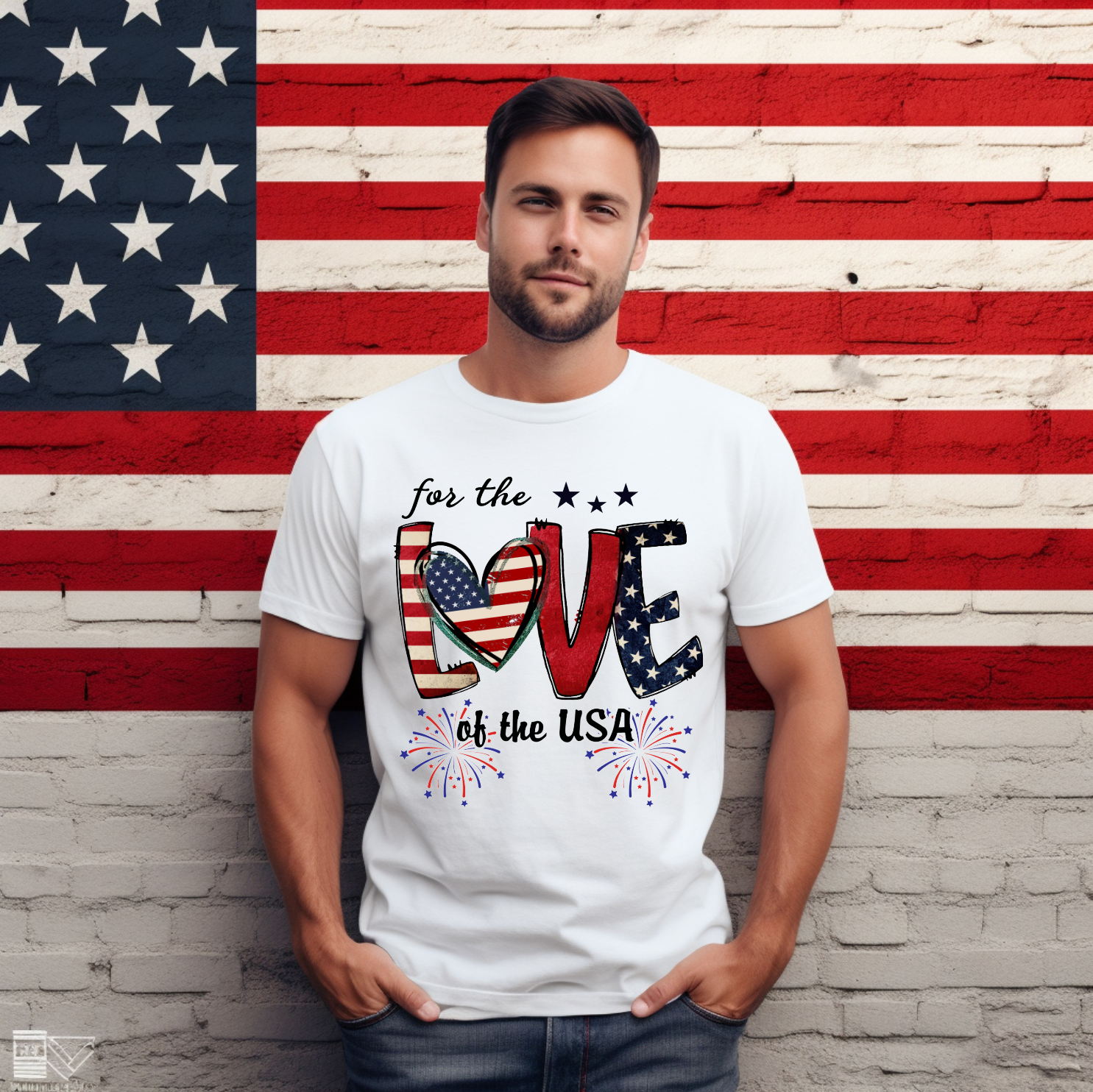 🤩🍔🌭Love of the USA Patriotic Family Shirt