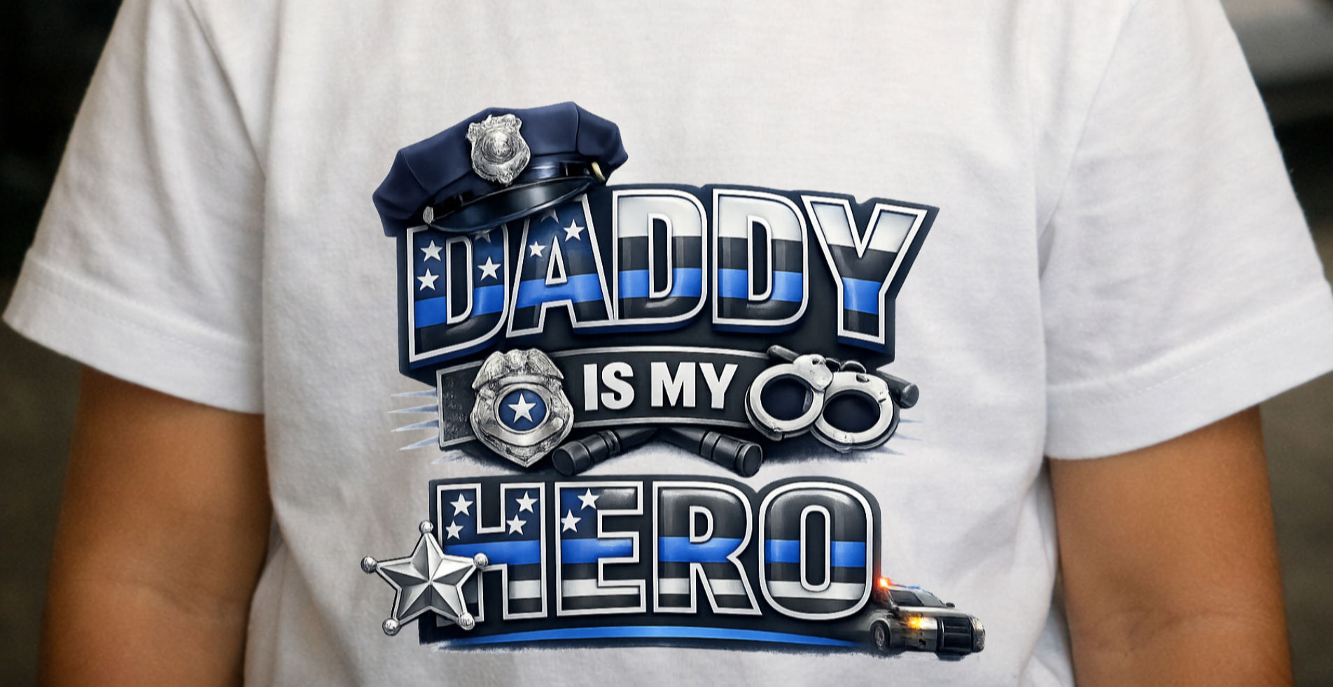 Daddy Is My Hero Police Officer T-Shirt