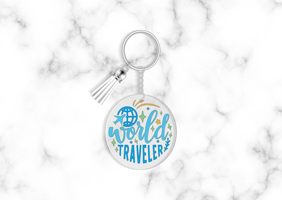 World Traveler Acrylic Custom Keychain