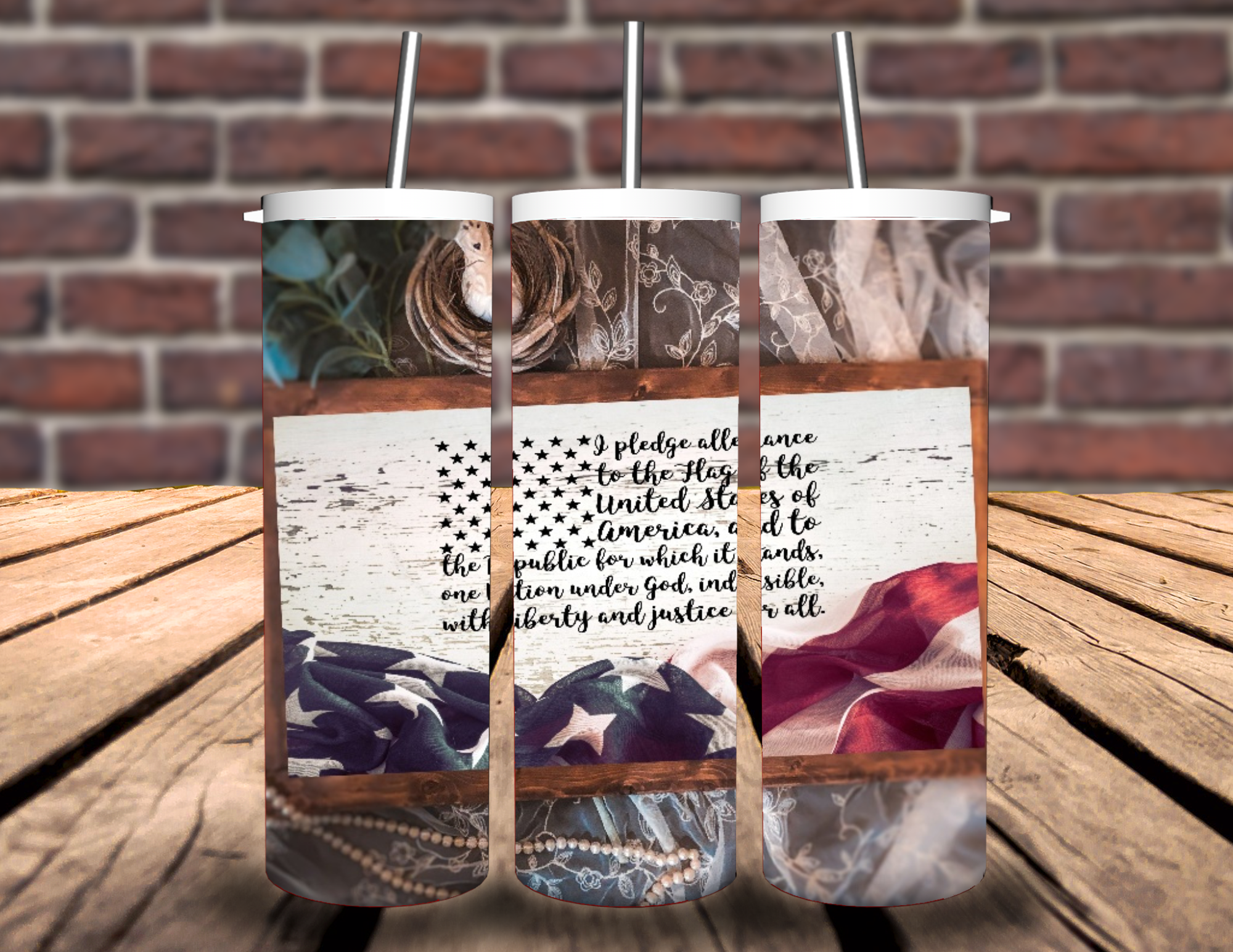 Patriotic Pledge of Allegiance Tumbler