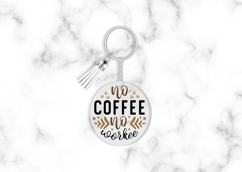 No Coffee No Workee Acrylic Custom Keychain