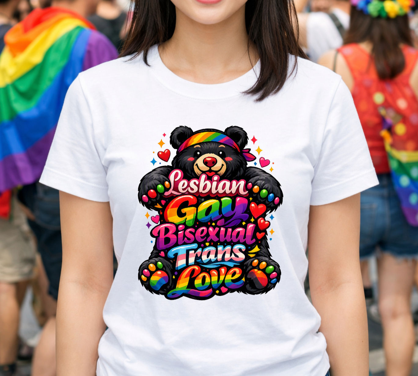 Lesbian Gay Bisexual Trans Love Pride Bear T-Shirt