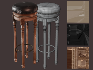 Old Leather Barstool