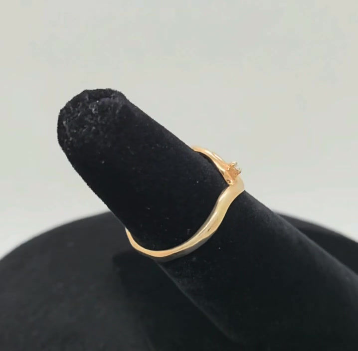 Thumbnail: White Diamond Ring 24k Vermeil Rose gold