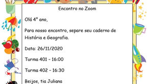 Profª Juliana - Encontro no Zoom - 26/11/2020
