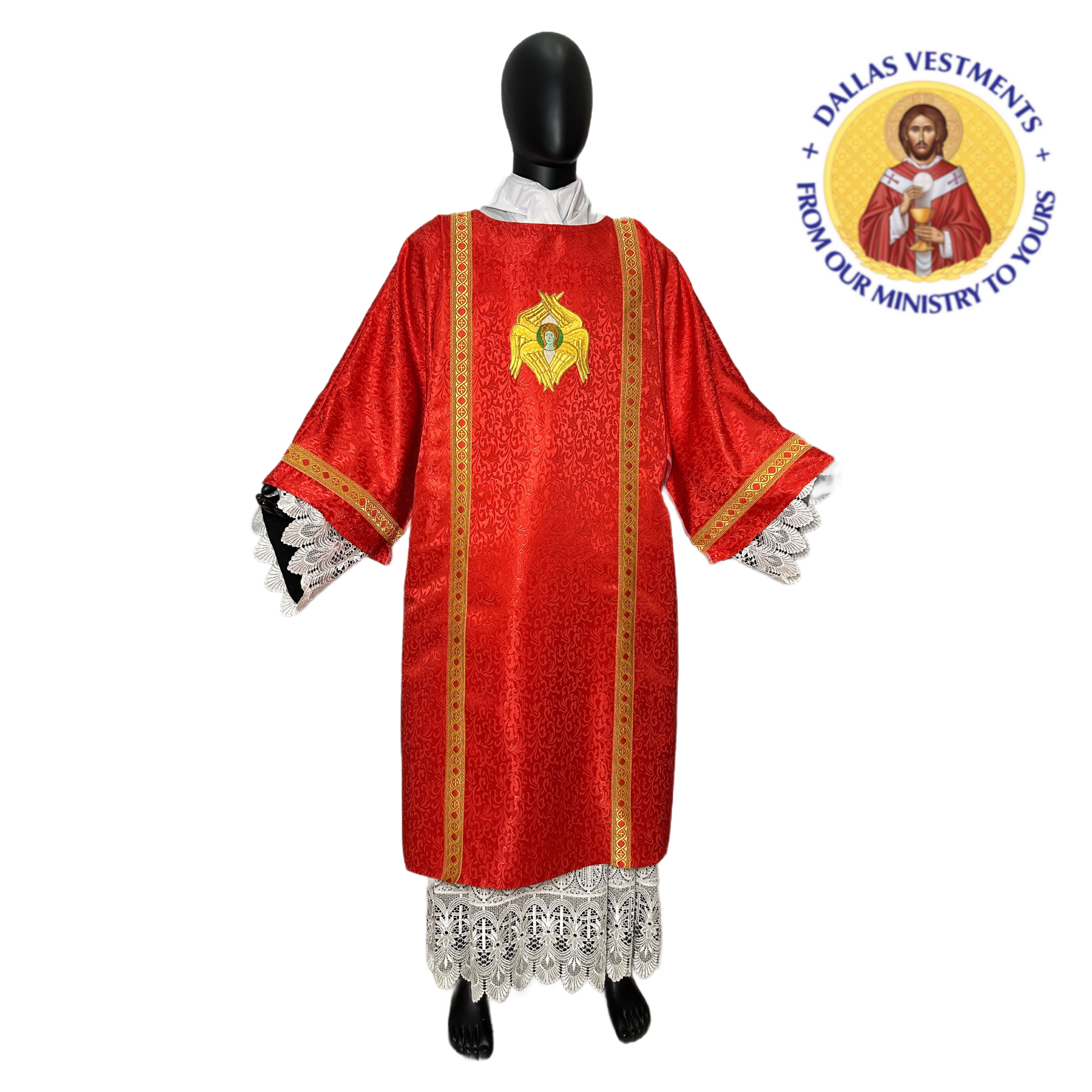 Red Floral Brocade Dalmatic + Stole