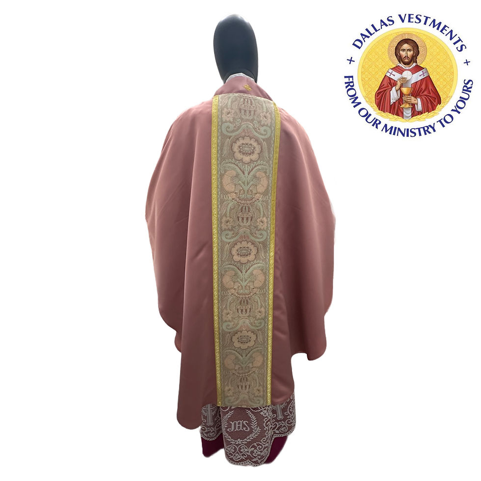 Thumbnail: Rose Satin Gothic Chasuble + Stole 
