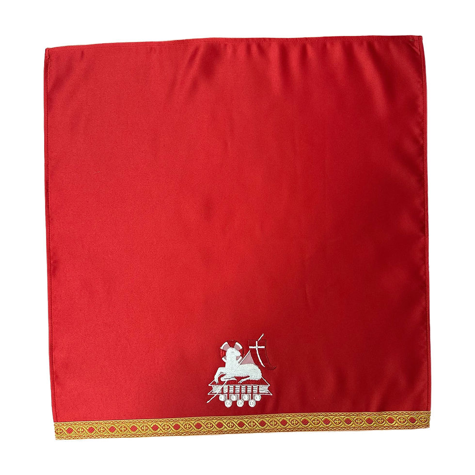 Thumbnail: Red Matte Satin Chalice Veil (Lamb of God) 